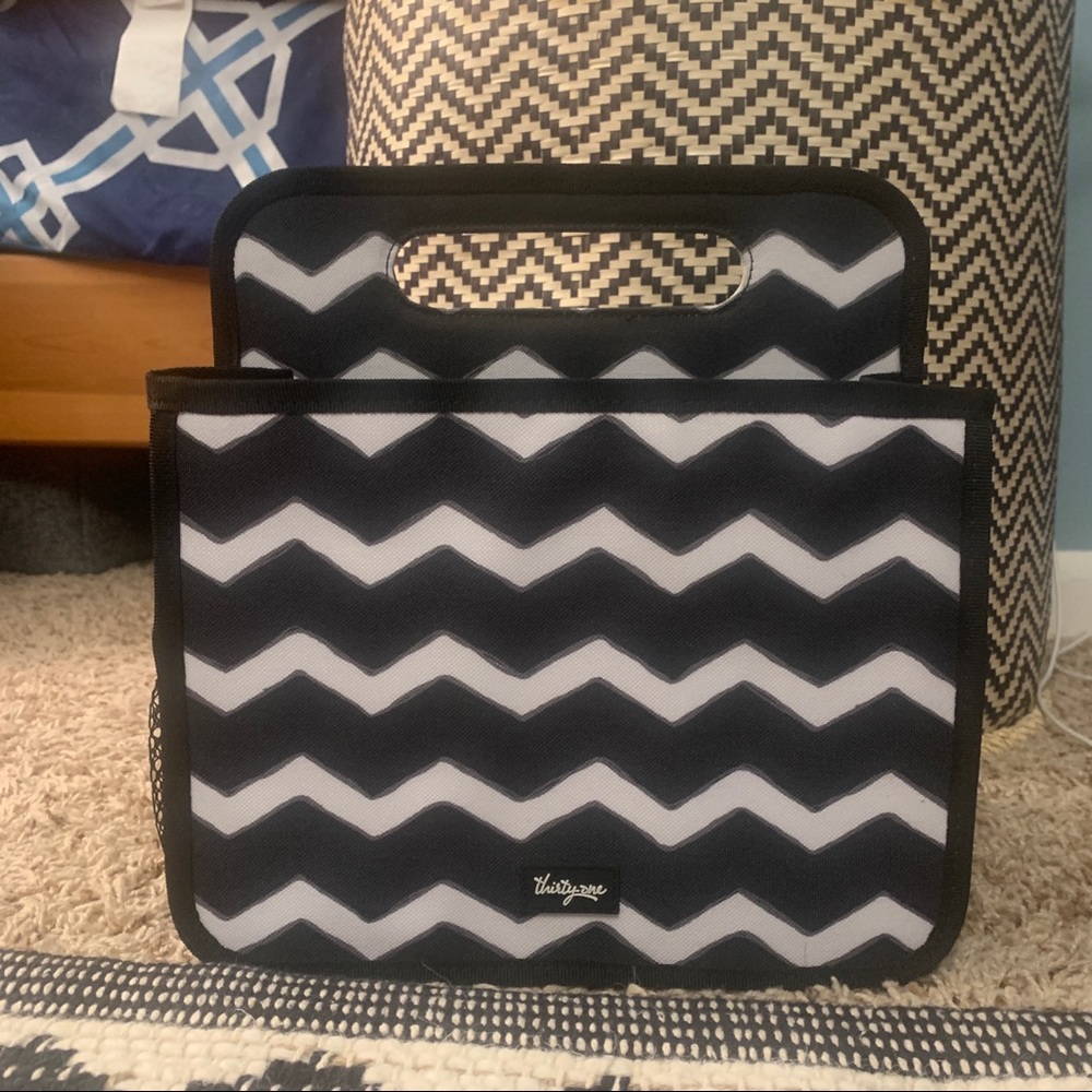 Thirty-One Black and White Chevron Double Duty Caddy
